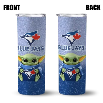 toronto blue jays yoda smile blue skinny tumbler fashion forward.webp