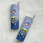 toronto blue jays yoda smile blue skinny tumbler best selling.webp