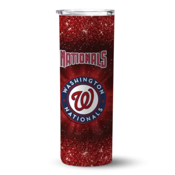 washington nationals radiant glitter red skinny tumbler best selling.webp