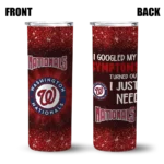 washington nationals radiant glitter red skinny tumbler best selling.webp