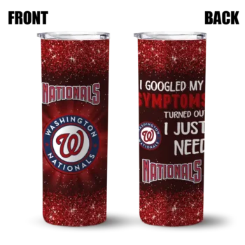 washington nationals radiant glitter red skinny tumbler fashion forward.webp