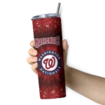 washington nationals radiant glitter red skinny tumbler best selling.webp