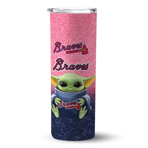 atlanta braves yoda smile navy skinny tumbler best selling.webp