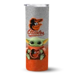 baltimore orioles yoda smile orange skinny tumbler best selling.webp