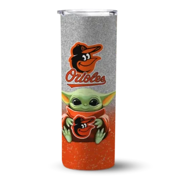 baltimore orioles yoda smile orange skinny tumbler best selling.webp