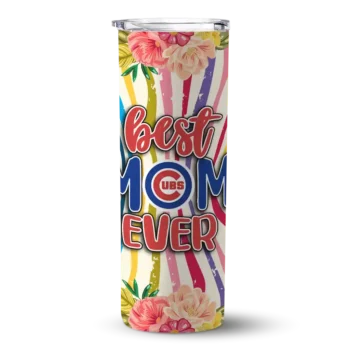 chicago cubs flower cluster skinny tumbler best selling 1.webp