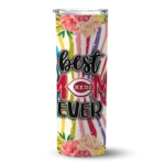 cincinnati reds flower cluster skinny tumbler best selling 1.webp