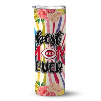 cincinnati reds flower cluster skinny tumbler best selling 1.webp