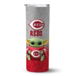 cincinnati reds yoda smile red skinny tumbler best selling.webp