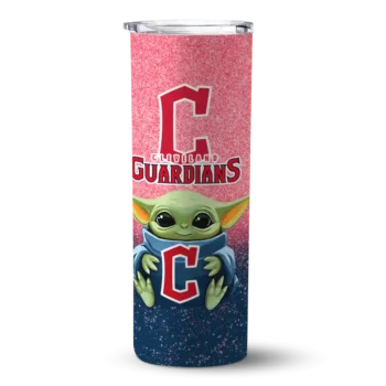 cleveland guardians yoda smile navy blue skinny tumbler best selling.webp