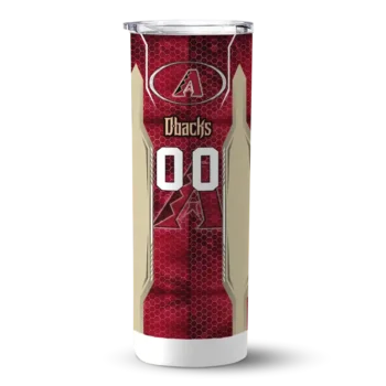 custom arizona diamondbacks stacked diamond red skinny tumbler best selling.webp