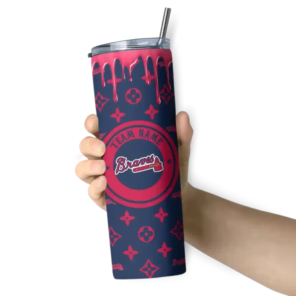 custom atlanta braves camo streak navy skinny tumbler premium grade 2.webp