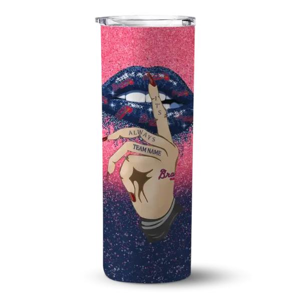 custom atlanta braves sparkle lips navy skinny tumbler best selling 6.webp