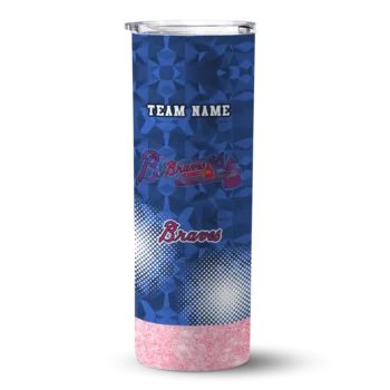 custom atlanta braves starburst tiles navy skinny tumbler best selling 1.webp