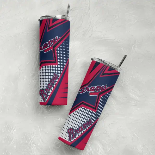 custom atlanta braves web stripes navy white skinny tumbler top rated 3.webp