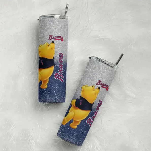 custom atlanta braves winnie the pooh navy gray skinny tumbler top rated 2.webp