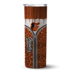 custom baltimore orioles sparkle drip orange skinny tumbler best selling 2.webp