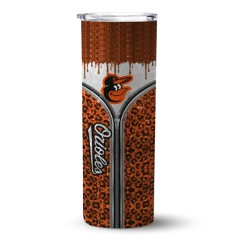 custom baltimore orioles sparkle drip orange skinny tumbler best selling 2.webp