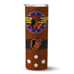 custom baltimore orioles star cluster orange skinny tumbler best selling 2.webp