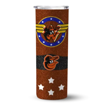 custom baltimore orioles star cluster orange skinny tumbler best selling 2.webp