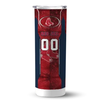 custom boston red sox stacked diamond red skinny tumbler best selling 1.webp