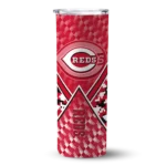 custom cincinnati reds monogram burst red white skinny tumbler best selling.webp
