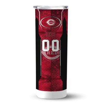 custom cincinnati reds stacked diamond red skinny tumbler best selling 1.webp