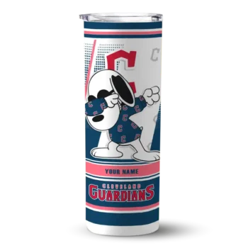 custom cleveland guardians snoopy dog navy blue white skinny tumbler best selling 1.webp