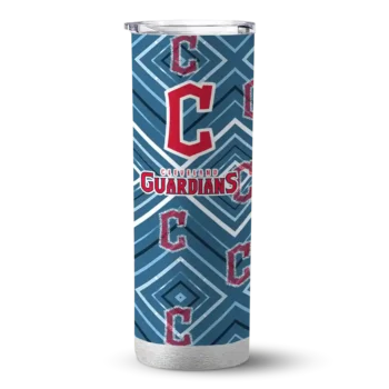 custom cleveland guardians zipper leopard navy blue skinny tumbler best selling 1.webp