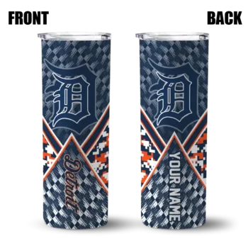 custom detroit tigers monogram burst navy white skinny tumbler fashion forward.webp