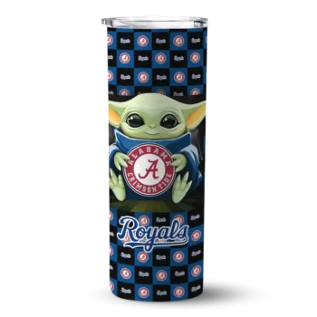 custom kansas city royals yoda cozy royal blue black skinny tumbler best selling 1.webp