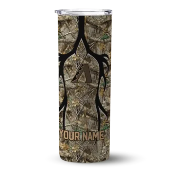 customized arizona diamondbacks antler flow camo skinny tumbler best selling.webp