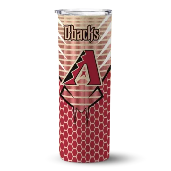 customized arizona diamondbacks chevron stripes red skinny tumbler best selling 1.webp