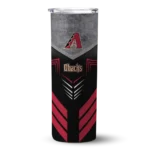 customized arizona diamondbacks hexagon honeycomb red black skinny tumbler best selling 1.webp