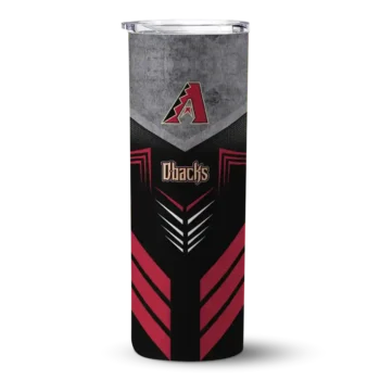 customized arizona diamondbacks hexagon honeycomb red black skinny tumbler best selling 1.webp