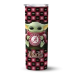 customized arizona diamondbacks yoda cozy red black skinny tumbler best selling.webp