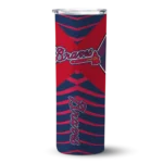 customized atlanta braves camo texture navy skinny tumbler best selling 1.webp