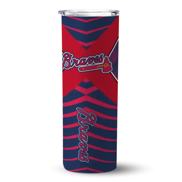 customized atlanta braves camo texture navy skinny tumbler best selling 1.webp