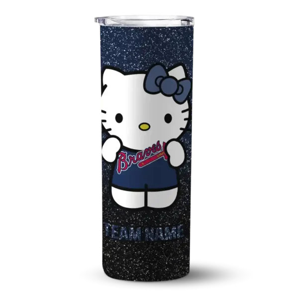 customized atlanta braves hello kitty navy black skinny tumbler best selling.webp