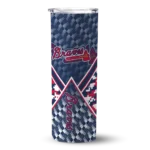 customized atlanta braves monogram burst navy white skinny tumbler best selling 1 4.webp