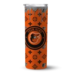 customized baltimore orioles camo streak orange skinny tumbler best selling 2.webp