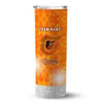 customized baltimore orioles starburst tiles orange skinny tumbler best selling 2.webp