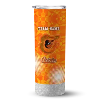 customized baltimore orioles starburst tiles orange skinny tumbler best selling 2.webp