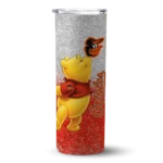 customized baltimore orioles winnie the pooh orange gray skinny tumbler best selling.webp
