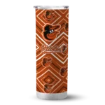 customized baltimore orioles zipper leopard orange skinny tumbler best selling 3.webp