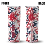 customized boston red sox claw marks red white skinny tumbler best selling.webp