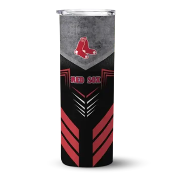 customized boston red sox hexagon honeycomb red black skinny tumbler best selling 1.webp
