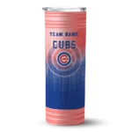 customized chicago cubs swirl texture blue skinny tumbler best selling.webp
