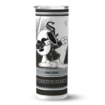 customized chicago white sox snoopy dog black white skinny tumbler best selling 1.webp