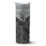 customized chicago white sox spiral burst print black skinny tumbler best selling.webp
